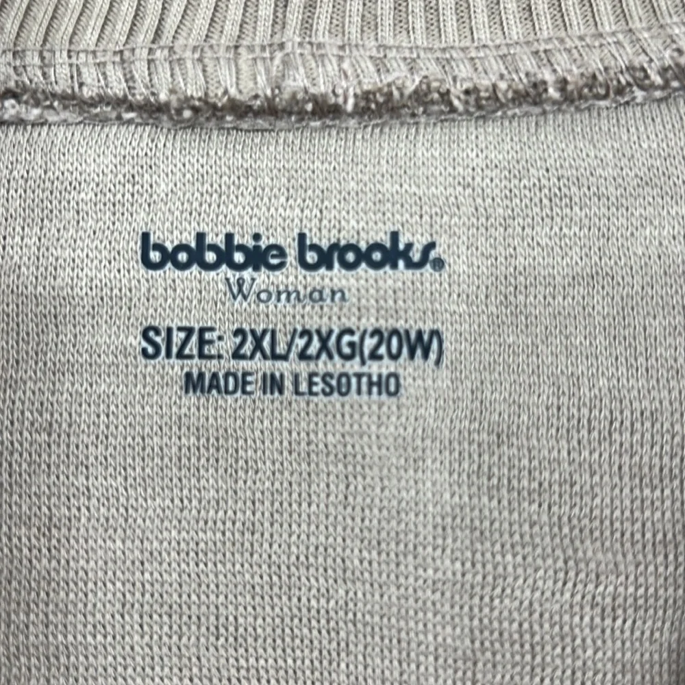 Bobby Brooks pull over fleece lined sweatshirt size 2 XL tan and white New - Picture 4 of 8